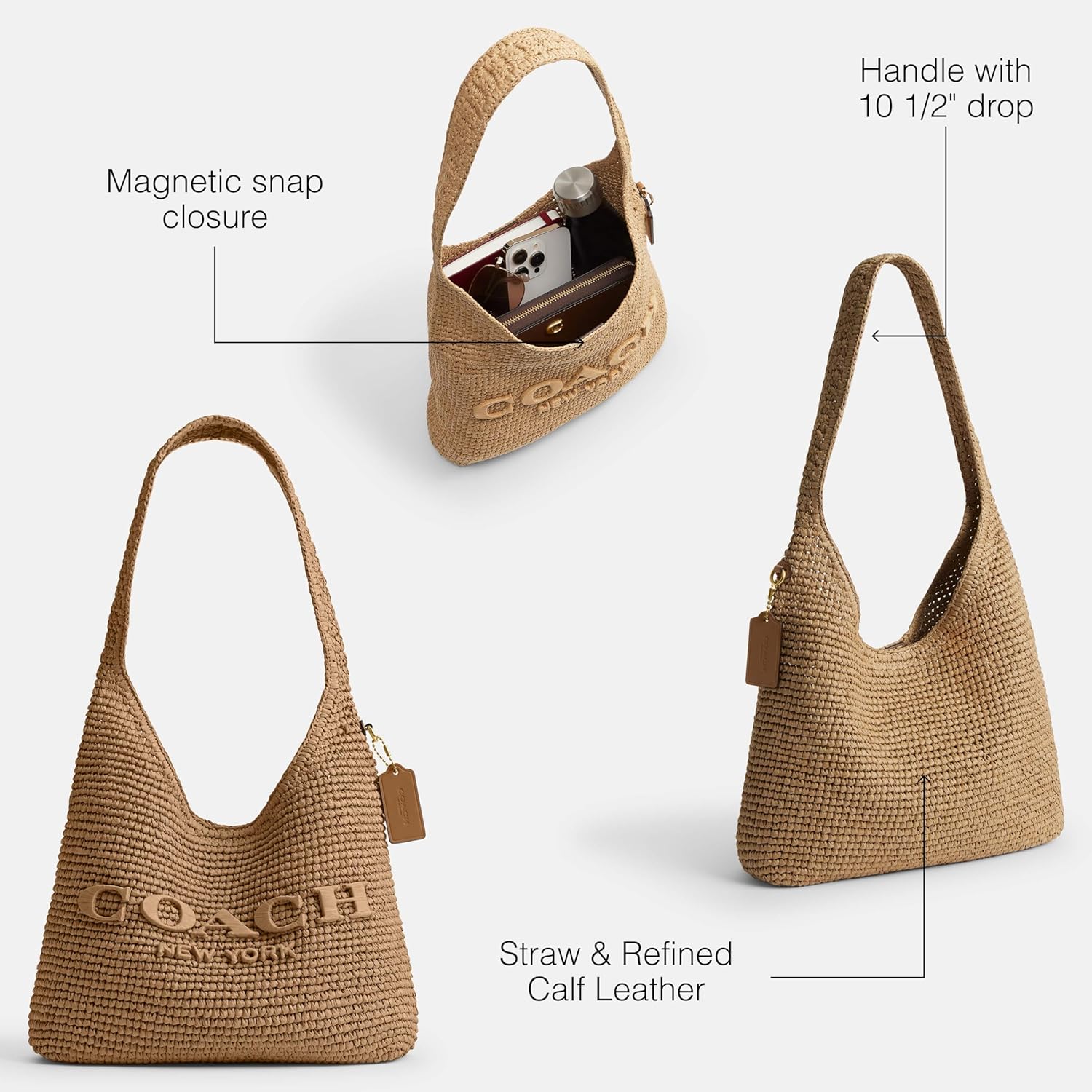 COACH Brooklyn Shoulder Bag 28 in Straw