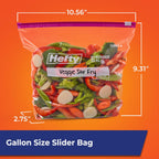 Hefty Slider Gallon Storage Bags, 66 Count, Gallon Size Slider Storage Bags for Storing Food, Bulk Snacks, Travel Toiletries, First Aid Kits, and More, Writable Label, Secure Zip and Click Closure