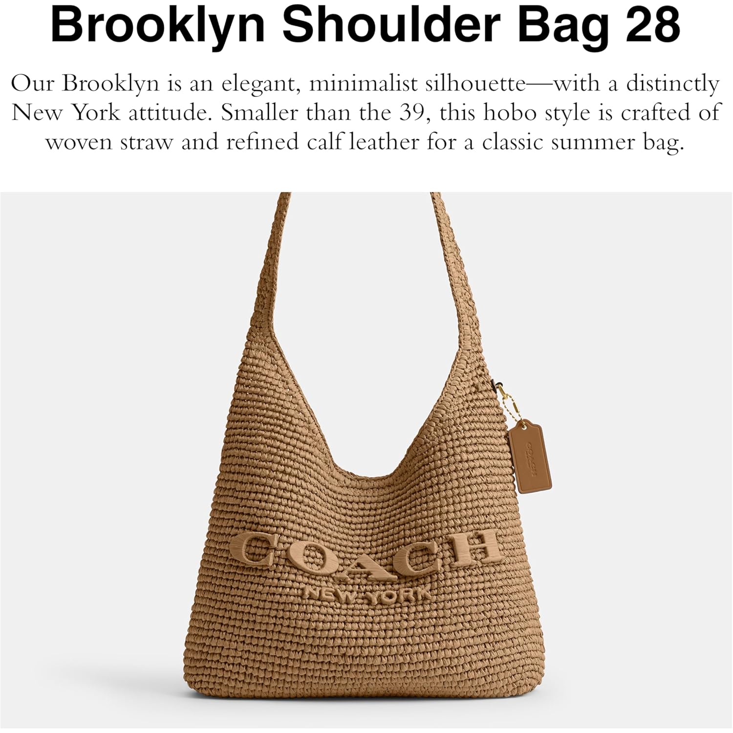 COACH Brooklyn Shoulder Bag 28 in Straw