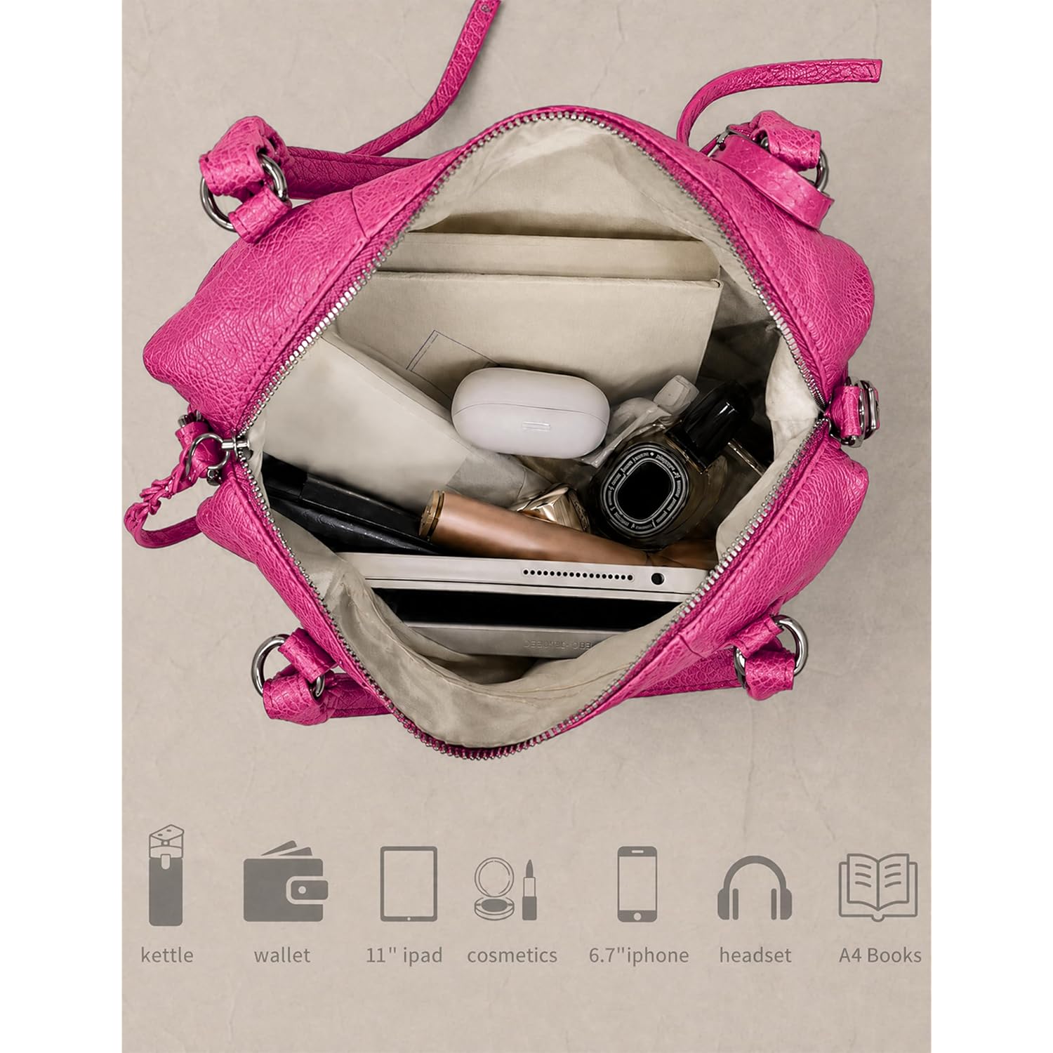 Babysun Mini City Bags Vegan Leather Tote Bag (8L) Pu Hobo Bags For Women Small Shoulder Crossbody Handbag With Strap
