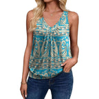 Zeagoo Womens Tank Tops Loose Fit V Neck Ruched Sleeveless Tops Casual Basic Banded Shirts S-Xxl