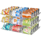 Attelite Can Organizer For Pantry, 3 Sets 3 Tiers Can Storage Organizer Pantry,Soda Can Organizer For Fridge 36 Cans Rack Automatic Rolling Stackable Canned Food Organizer,Clear