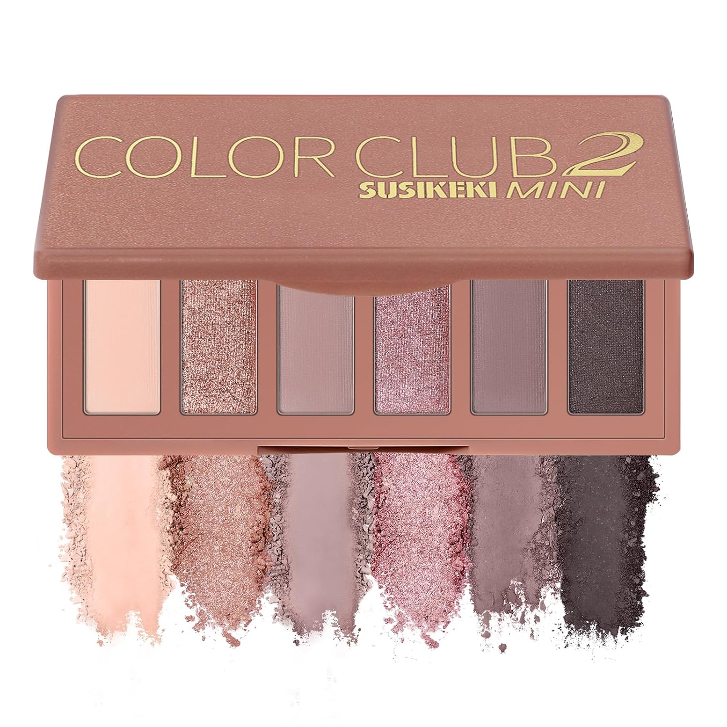 SUSIKEKI Neutral Nude Matte & Shimmer Eyeshadow Palette - 6 Colors Mini Travel Size, Highly Pigmented Rosy Eye shadow, Long Lasting Vegan Makeup Palette for Daily Use 02