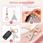 Initial Letter Keychain for Women Girls, Bling cute KeyChain for Car Key Accessories Lanyard and Backpack Bag，Perfect Gift