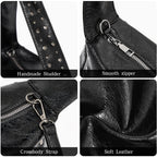 Studded Purses For Women Y2K Shoulder Bag Small Vegan Leather Handbag