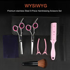 9 Pcs Hair Cutting Scissors Thinning Shears Kit, Professional Haircut Scissors Set, Barber Hairdressing Texturizing Shears Tools For Salon Home Men Women Kids Adults Pet