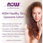 Now Solutions, Msm Healthy Skin Liposome Lotion, Rejuvenating Cream With Almond Oil And Aloe, 8-Ounce