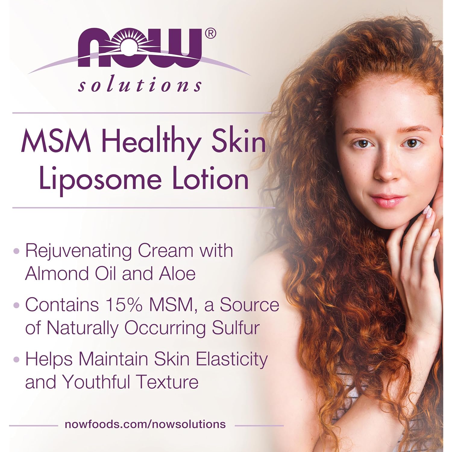 Now Solutions, Msm Healthy Skin Liposome Lotion, Rejuvenating Cream With Almond Oil And Aloe, 8-Ounce