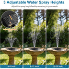 Solar Fountain Pump With 3 Spray Height Adjustment, Upgraded Pet Solar Bird Bath Fountains With 6 Nozzles, Solar Water Fountain Pump For Outdoor, Bird Bath, Garden, Pool, Pond