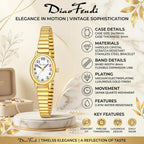 Diaofendi 3 Sizes (S/M/L) Small Gold Watches For Women - Fit 5"-8" Expansion Band, Valentine'S Day Gifts For Mom Wife, Easy Read Ladies Quartz Watch, Water Resistant