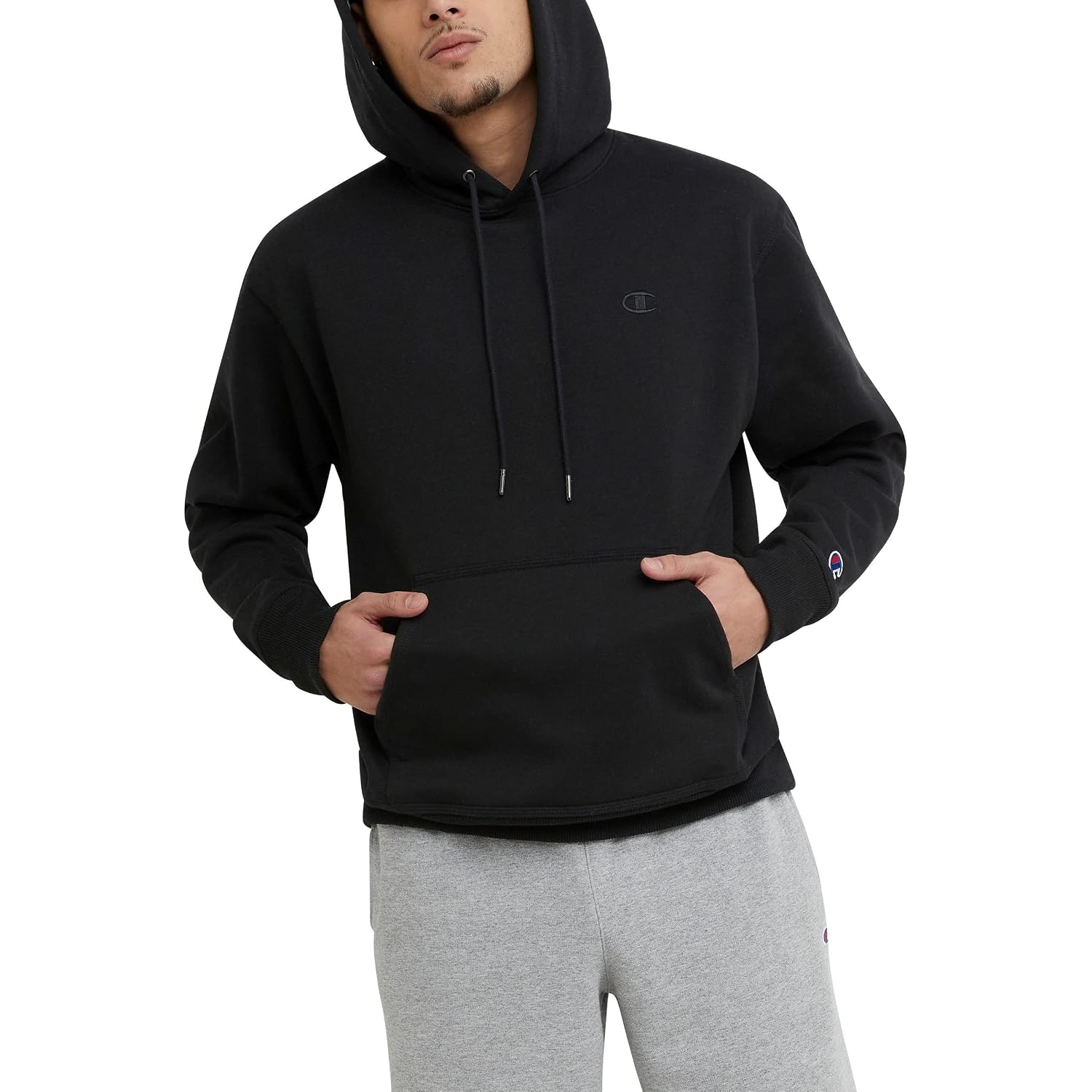Champion Men'S Pullover Fleece Hoodie, Standard Fit, Midweight, C Logo, Available In Regular And Big & Tall