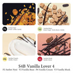 Pheromone Perfume For Women, Vanilla Lover 4-Pack Keychain Set – Amber Noir, Bean, Cream & Musk, Mini 30% High Conc, Ultra-Portable, 0.07 Oz / 2 Ml Each