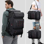Witzman Carry On Travel Backpack For Men Airline Approved Fits 16" Laptop | Nylon 3 In 1 Luggage Duffle Bag With Usb Charging Port, Shoe Compartment, For Weekend Getaway, Overnight Trip, B682 Black)
