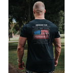 Nine Line Old Glory Flag Schematic T-Shirt For Men, Patriotic American Flag Freedom Shirt, Usa Made Veteran Owned Apparel
