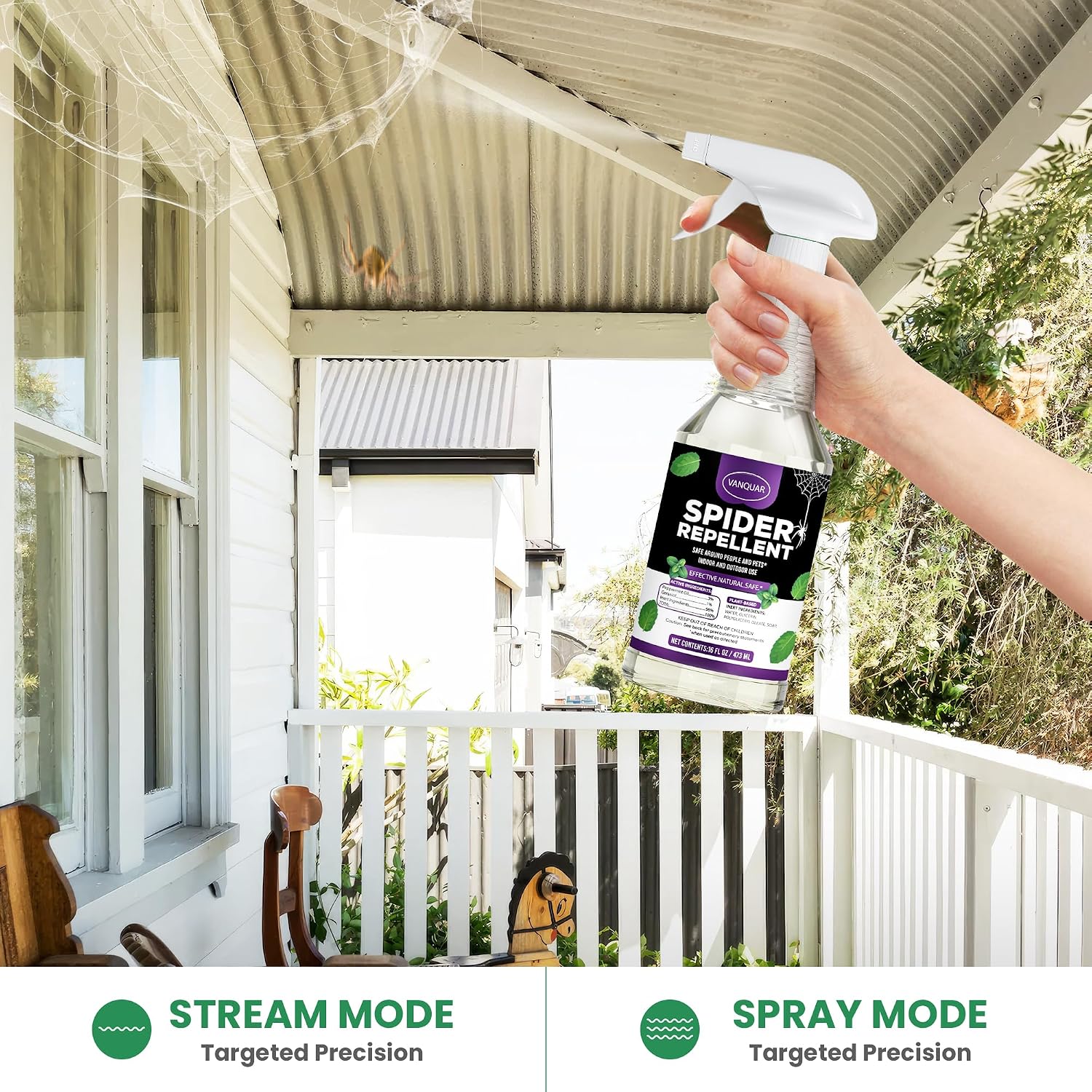 Peppermint Oil Insect & Spider Repellent Spray - All-Natural, Pet-Safe Bug Control For Home, Kitchen & Garden - 16 Oz