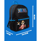 One Piece Luffy Boys Backpack | Black Rucksack With Adjustable Straps | Practical & Organised Luggage Sports School Bag | Anime Game Series Movie Merchandise Gifts For Kids & Teens