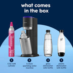 Sodastream E-Duo Sparkling Water Maker (Black) With 60L Co2, 1 Bpa- Free Carbonating Bottle And (1)1L Glass Bottle
