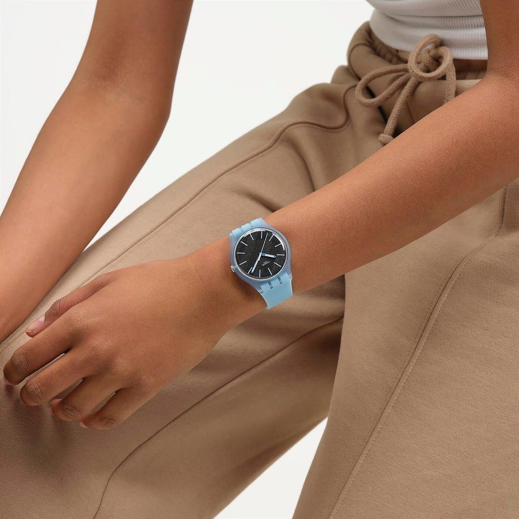 Swatch Unisex Casual Watch Blue Bio-Sourced Quartz Blue Moves
