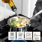 All-Clad D3® Stainless Steel 0.5 Quart Butter Warmer Saucepan- Made in the USA- The Original Bonded Professional Cookware- Oven Safe & Induction Compatible