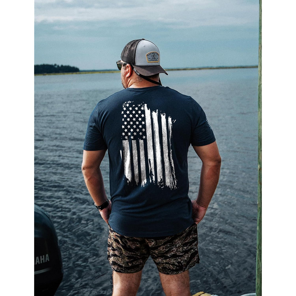 Nine Line American Flag T-Shirt For Men, Usa Made Patriotic Shirt, 9 Line Apparel, Military Veteran Shirt, Freedom Shirt
