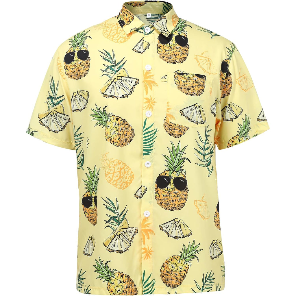 Hawaiian Shirts For Men Short Sleeve Casual Button Down Shirt Summer Beach Aloha Shirt Holiday Party Tropical Print