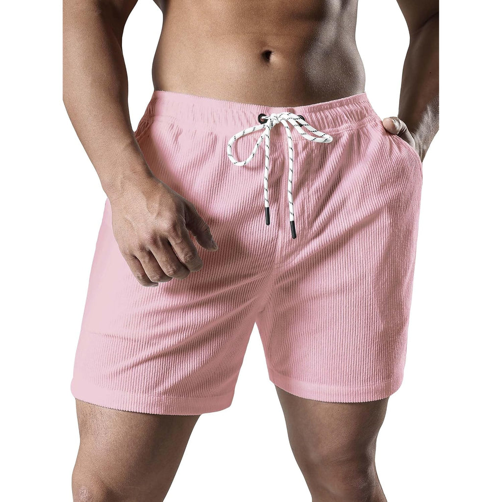 Jotook Men'S Casual Drawstring Corduroy Shorts Elastic Waist Summer Shorts With Pocket