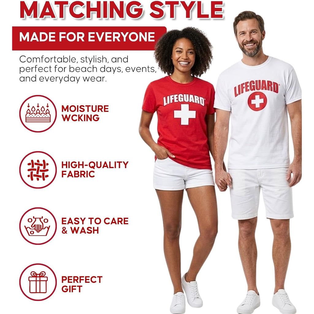 Lifeguard Officially Licensed 2-Pack Short Sleeve Crew Neck T-Shirt For Men Women Unisex Tee