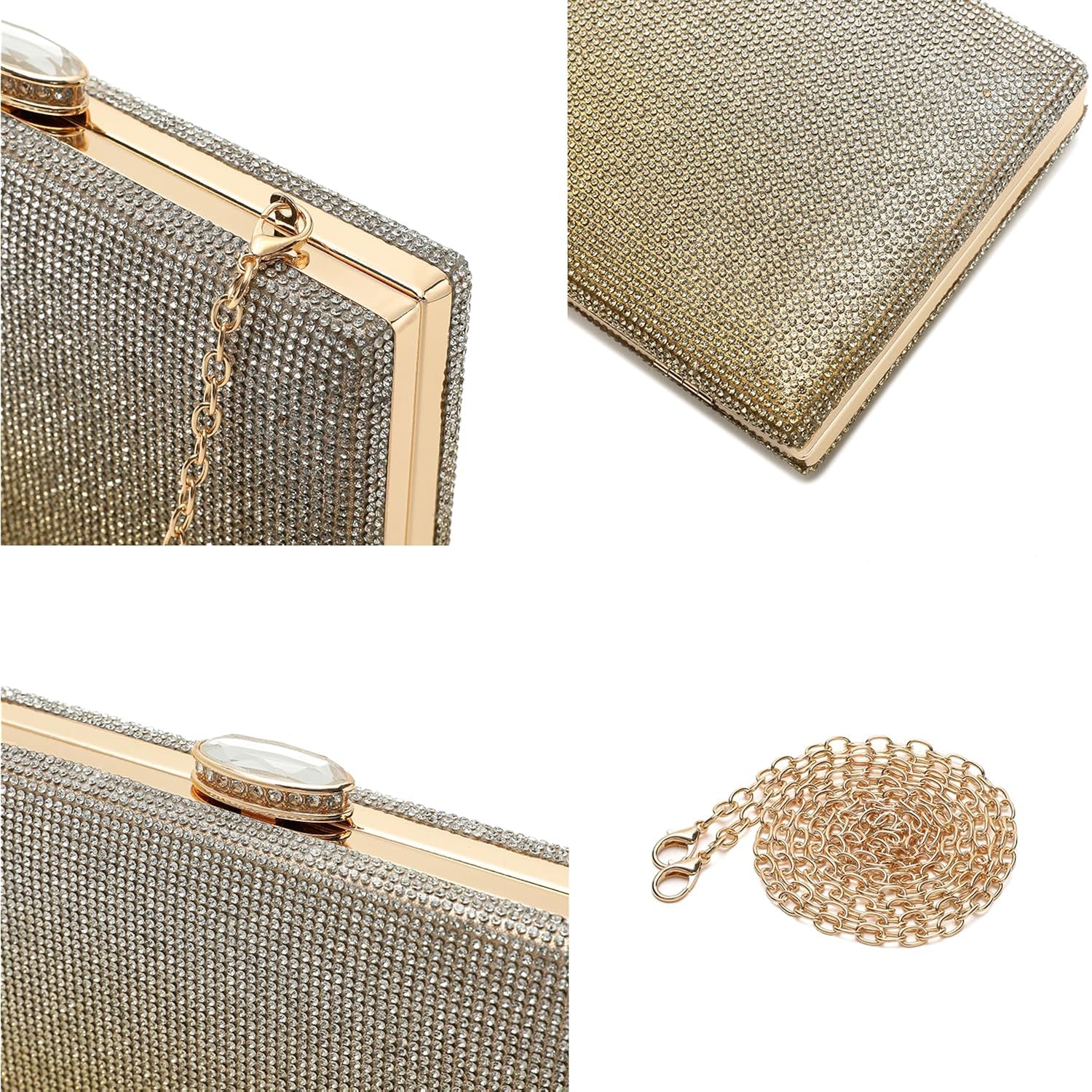 Women'S Sparkling Clutch Purse Elegant Glitter Evening Bags Bling Evening Handbag For Dance Wedding Party Prom Bride