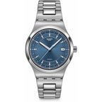 Swatch Irony Sistem51 Unisex Watch Casual Polymer Blue Automatic Waterproof Shimmer At Dusk