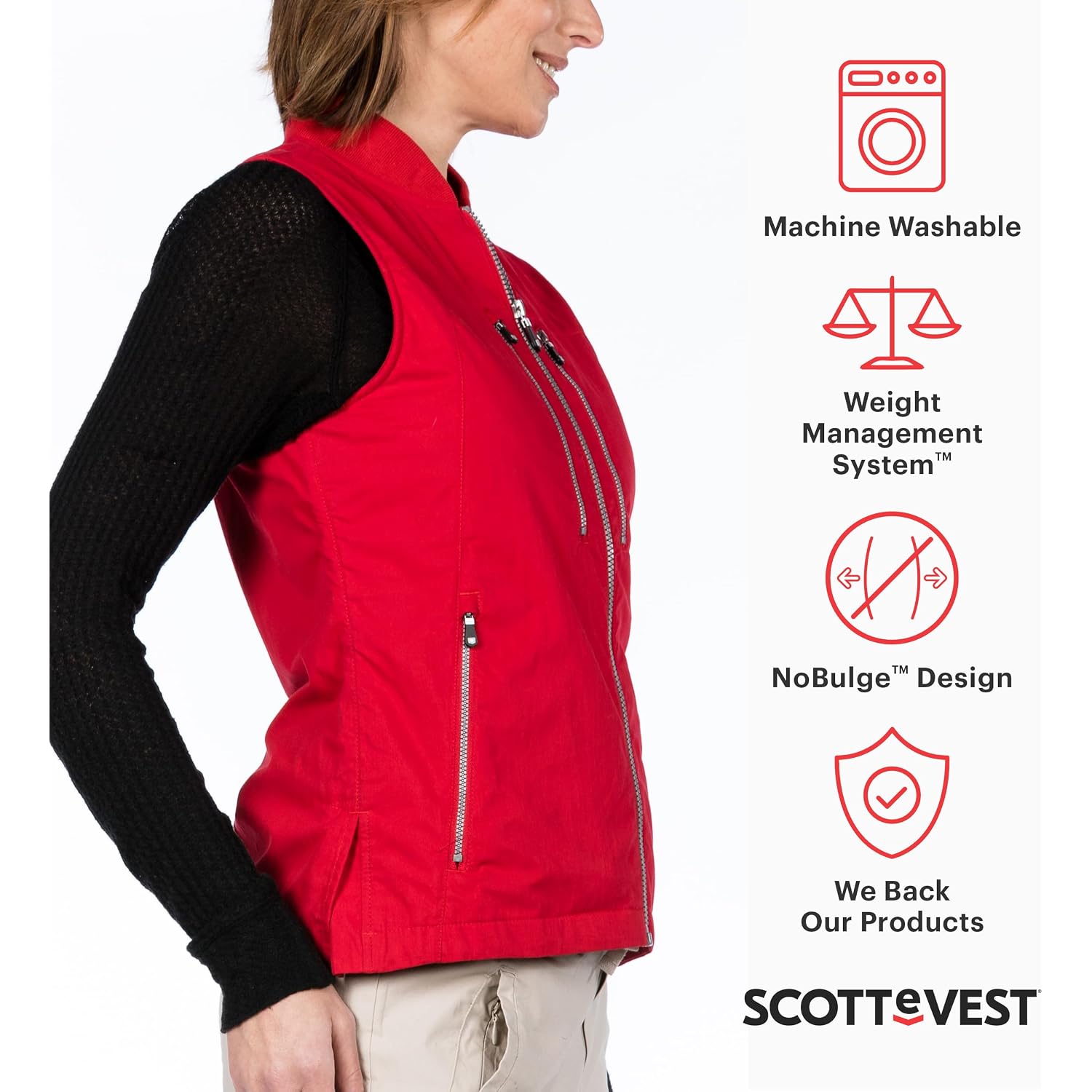 Scottevest 101 Vest For Women - 9 Hidden Pockets - Water Repellent For Travel & More