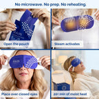 Rain - Heated Eye Mask For Dry Eyes, Self Heating Steam Eye Masks Disposable, Warm Compress For Eyes, Stye Treatment, Moist Heat, Unscented, No Microwave, Travel Ready (20 Masks)