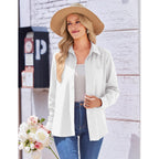 Womens Button Down Shirt Long Sleeve Blouse Business Work Tops Dressy Casual Floral Printed Outfits with Pocket