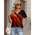 Women's Tops Dressy Casual Summer Blouses Short Sleeve Button V Neck Spring Tee Shirts