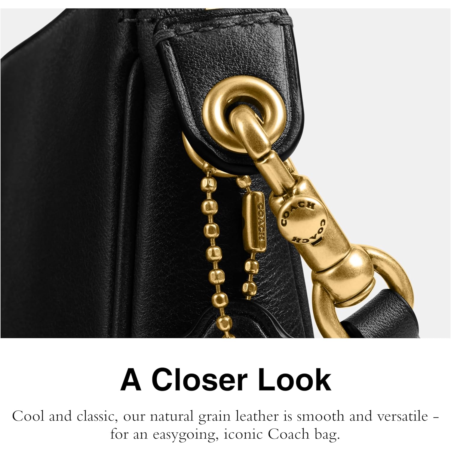 COACH Women's Natural Grain Leather Plaza Bag