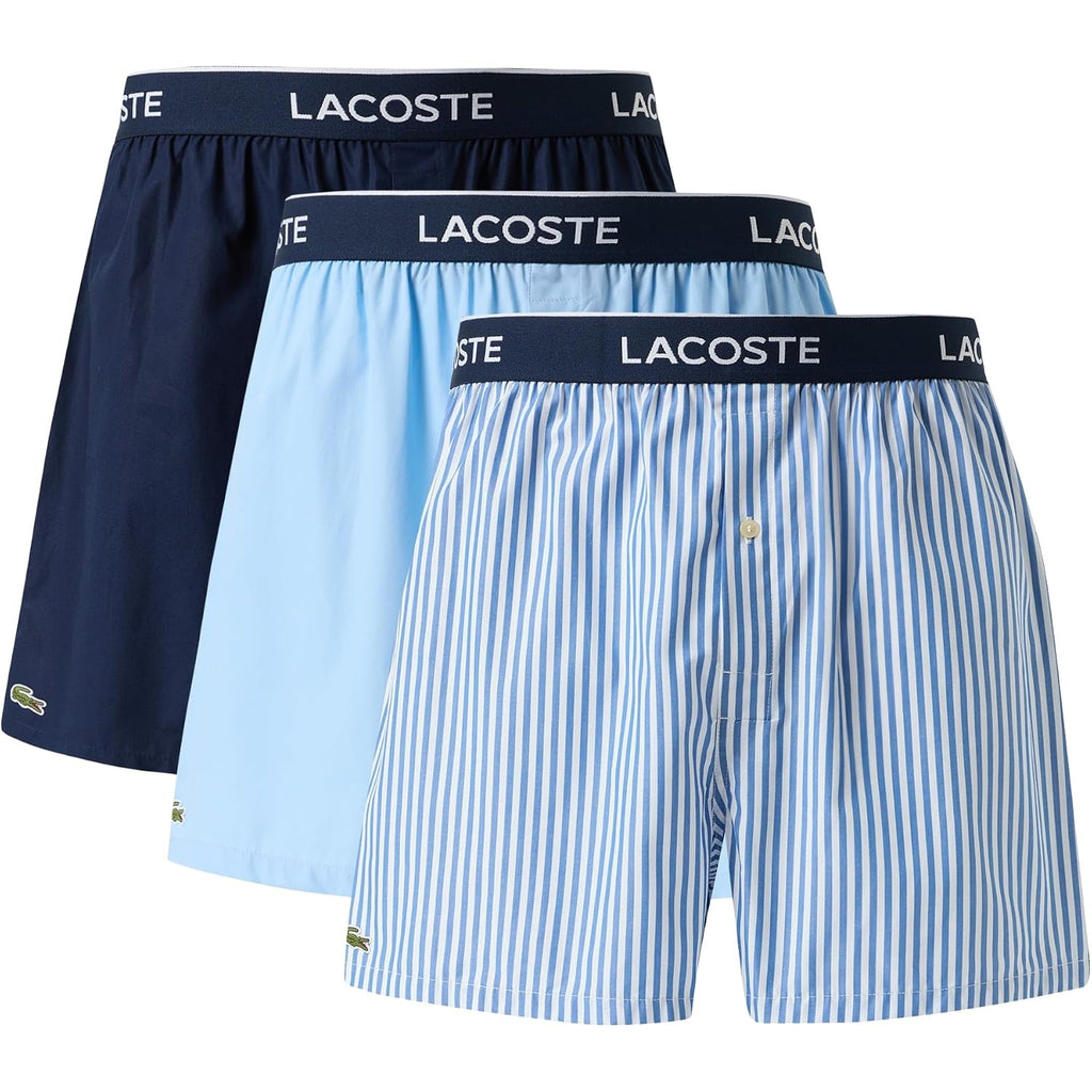 Lacoste Men'S 100% Cotton Boxers, 3-Pack (Amazon Exclusives)