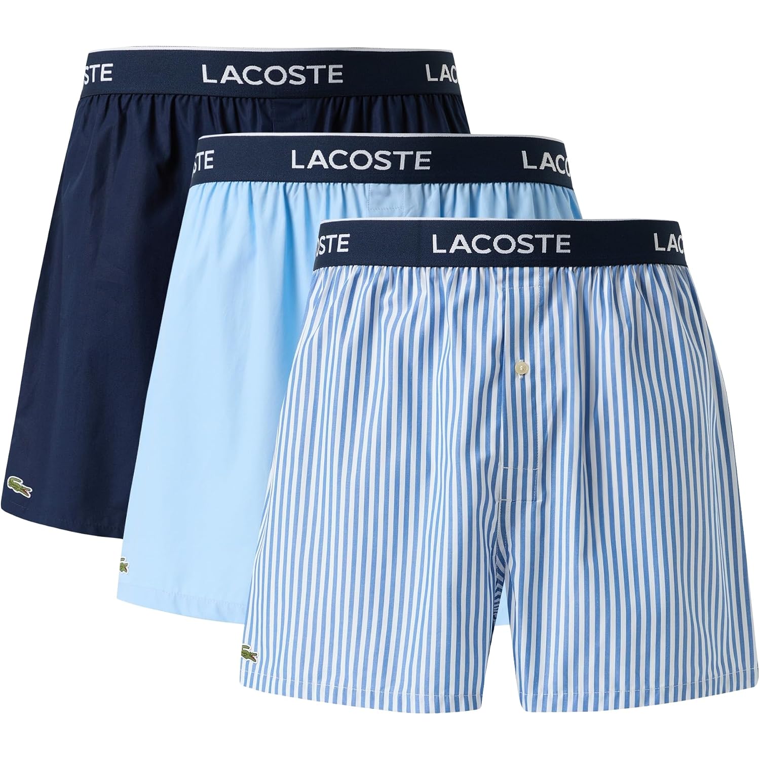 Lacoste Men'S 100% Cotton Boxers, 3-Pack (Amazon Exclusives)