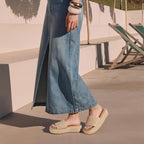 Platform Sandals Women Slip On Espadrille Wedges Slides Bohemia Sandals Flatform Open Toe Beach Sandals