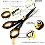 Professional Barber Shears Kit Tools - Hair Cutting Scissors Set For Hairdresser/Hair Salon + Thinning/Texture Hairdressing Haircut Shear For Beautician + Straight Razor + 10 Blades With Case