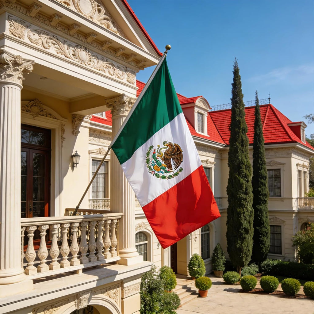 Mexican Flag, Flag Of Mexico 3X5 Ft - Polyester Lightweight Flags With 2 Brass Grommets For Mexican Party Decorations, Sports Events Decorations