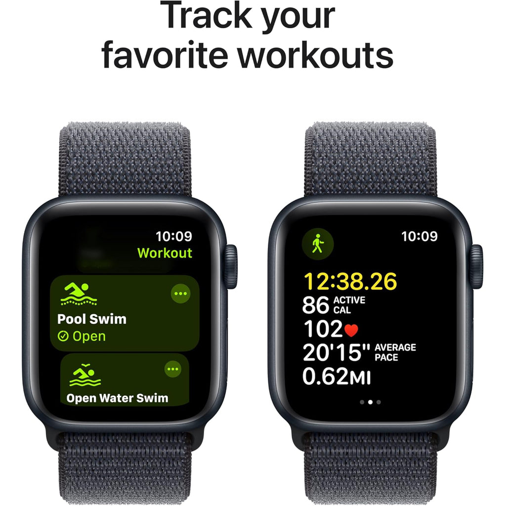 Apple Watch SE (2nd Gen) [GPS 40mm] Smartwatch with Midnight Aluminum Case with Midnight Sport Loop. Fitness & Sleep Tracker, Crash Detection, Heart Rate Monitor, Carbon Neutral