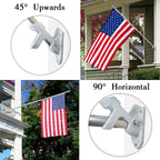 Hoople Flag Pole Holder For Outside House, Heavy Duty Aluminum Flag Holder & Flag Pole Mounting Bracket, Rust Free Wall Mount Flag Bracket With Stainless Hardware, Fits 1” Flag Pole (White-1Pack)