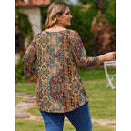 IN'VOLAND Plus Size Tops for Women 3/4 Sleeve Loose Shirts to Wear with Leggings Summer Fall 2025 Clothes