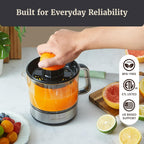 Elite Gourmet ETS623 BPA-Free 40-Watt Electric Citrus Juicer, Compact, Large Volume, Pulp Control, Oranges, Lemons, Limes, Grapefruits with Easy Pour Spout, 24oz, Black/Stainless Steel
