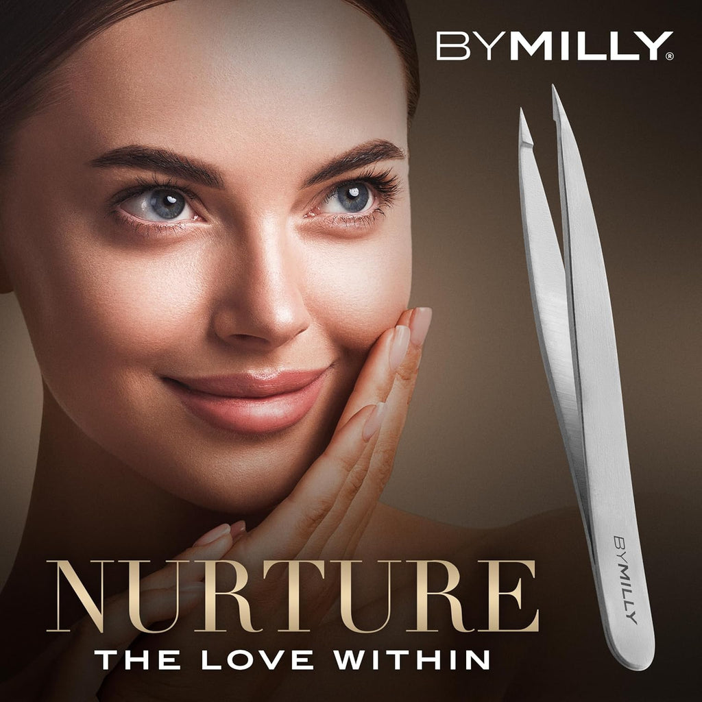 Pointed Tweezers | High Carbon Stainless Steel Needle Nose | Fine Point Precision Hair Removal | Perfectly Aligned & Hand-Filed Sharp | Silver