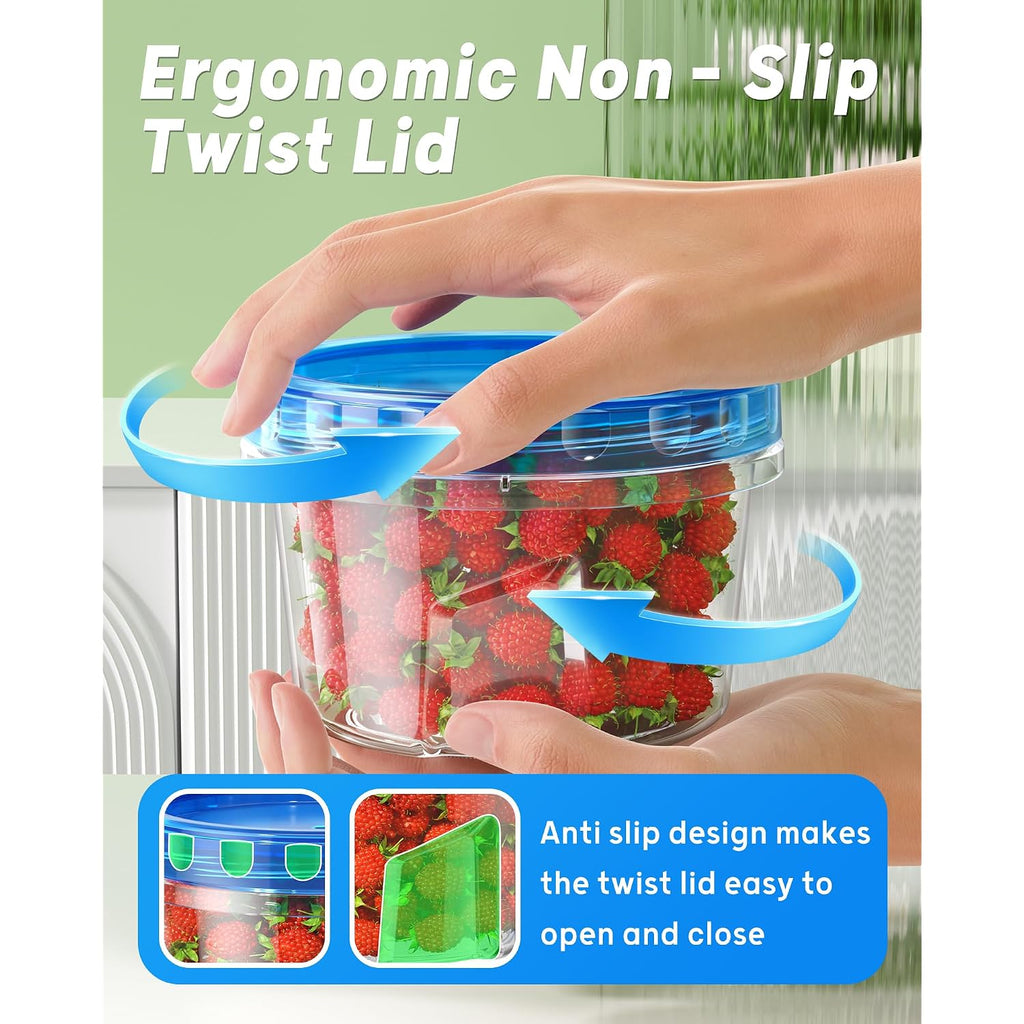 Biuleon 6 Pack-17Oz Freezer Storage Containers, Plastic Food Storage Containers With Twist Top Lids, Bpa Free And Reusable Soup Containers With Lid, Microwave And Dishwasher Safe