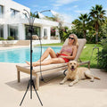 5.3Ft Standing Misters For Outside Patio,Misting Cooling System With 26.5Ft Water Line & 6 Brass Nozzles,Adjustable Height Portable Water Mister For Patio, Bbq, Pool, And Water Activities