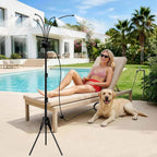 5.3Ft Standing Misters For Outside Patio,Misting Cooling System With 26.5Ft Water Line & 6 Brass Nozzles,Adjustable Height Portable Water Mister For Patio, Bbq, Pool, And Water Activities