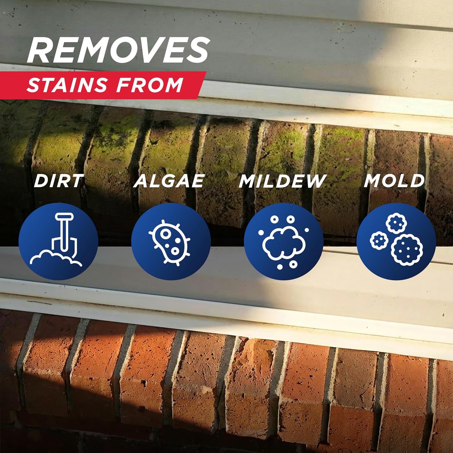 30 Seconds Mold And Mildew Stain Remover | Ready To Use | Battery Powered Spray Wand | 1.3 Gallon