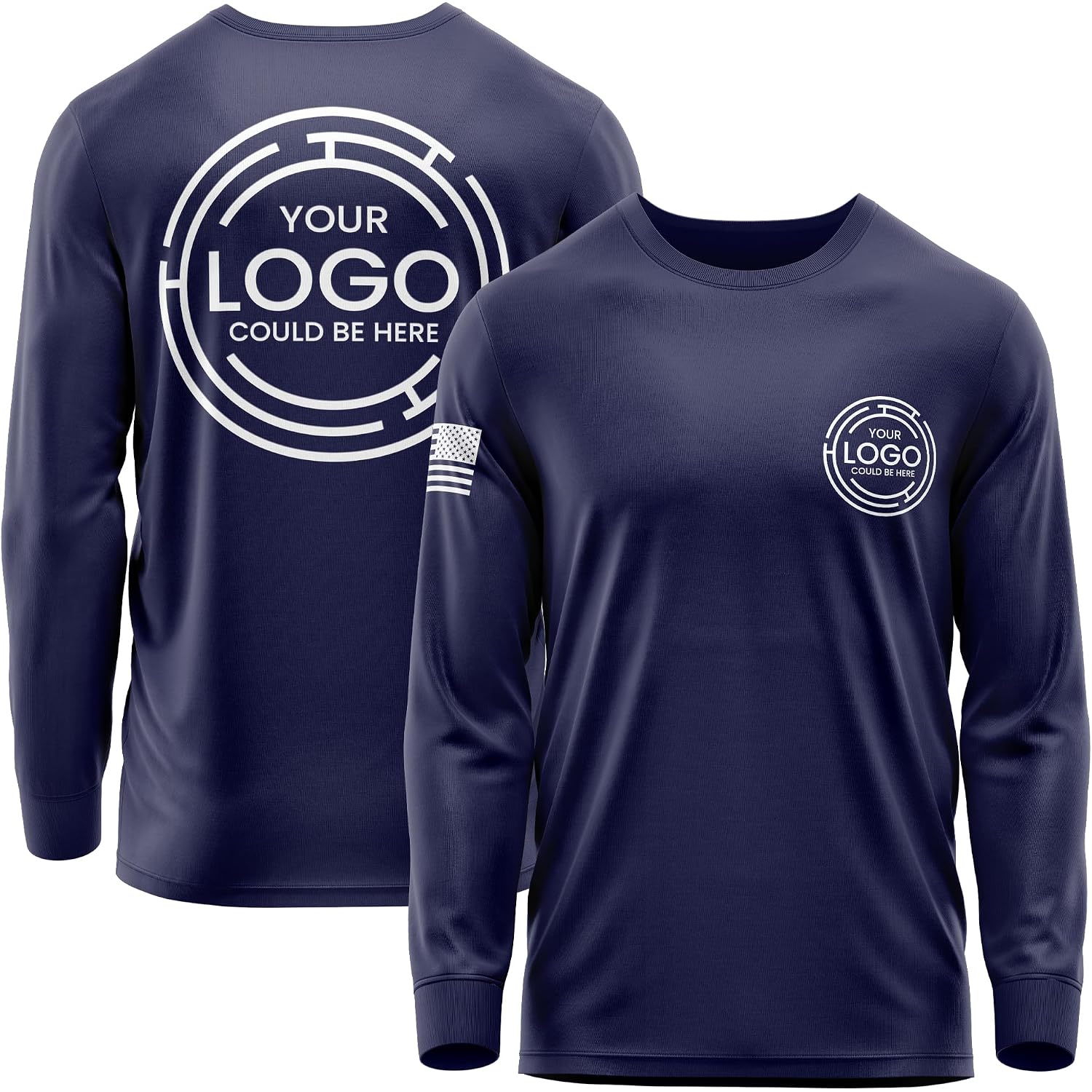 Custom Shirt For Men, Heavy Cotton Long Sleeve, Design Your Own Shirts, Customized T-Shirt Front & Back Black