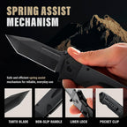 Spring Assisted Heavy Duty Pocket Knife for Men - 3.5" Tanto Sharp Blade - Folding Tactical Self Defense Japanese Knives with Portable Clip - for Hunting Camping Military Survival Work EDC 6688 BB